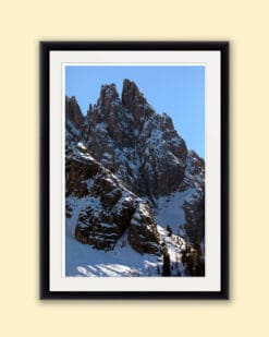 Framed print of huge mountain peaks of the Dolomites, Italy taken by Photographer Scott Allen Wilson