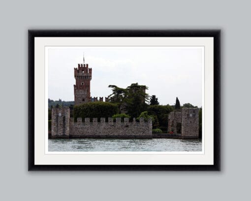 Classic framed print of the medieval architecture of Castello Scagliero di Lazise, Italy taken by Photographer Scott Allen Wilson.