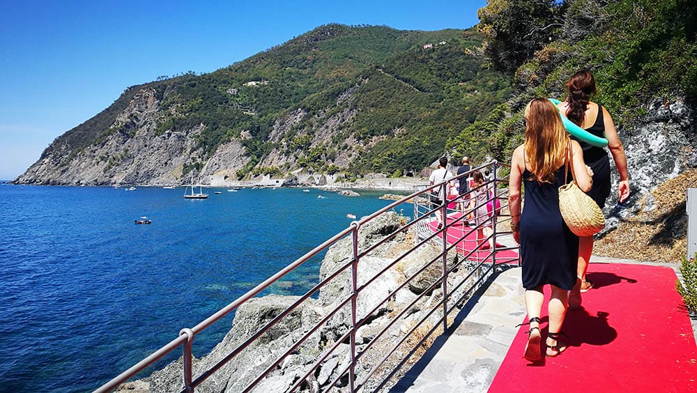 Longest Red carpet in the world from Rapallo to Portofino, Italy