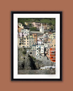 Black framed artistic print of Rio Maggiore, Cinque Terre, Italy. By Photographer Scott Allen Wilson.