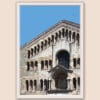 White framed print of a detail of the Cathedral of Santa Maria Assunta in Parma. Captured by Scott Allen Wilson