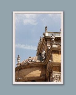 White framed print of a detail of the Basilica di Santa Maria della Steccata in Parma. Captured by Scott Allen Wilson
