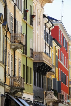 Colorful buildings in Parma. Created by Photographer Scott Allen Wilson