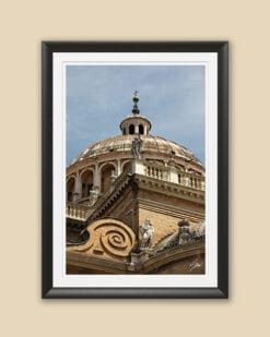 Black framed print of the dome of the Basilica di Santa Maria della Steccata in Parma. Captured by Photographer Scott Allen Wilson