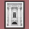 A black framed print of the post office in Pescara, Italy. By Photographer Scott Allen Wilson.