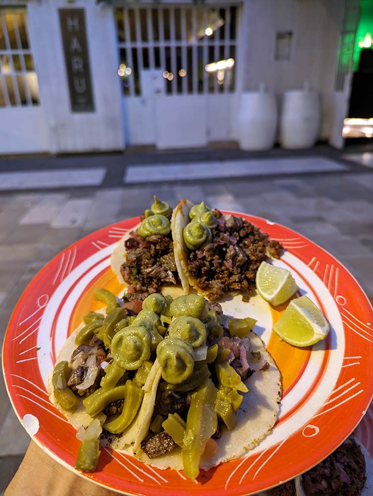 A plate of tacos Scott had in Pescara, Italy