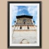 A black framed print of the Basilica di San Frediano in the city of Lucca, Italy. By Photographer Scott Allen Wilson.