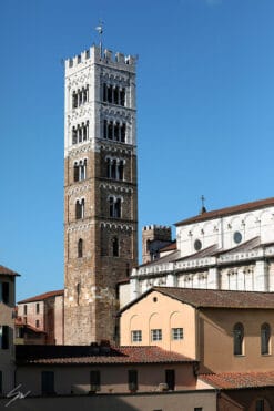 The San Martino Cathedral tower in the city of Lucca, Italy. By Photographer Scott Allen Wilson.