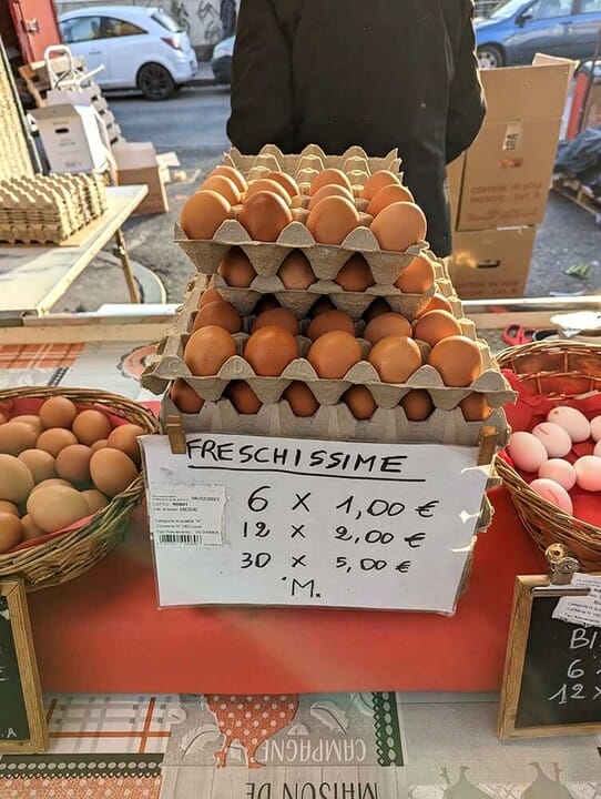 Torino uova al mercato