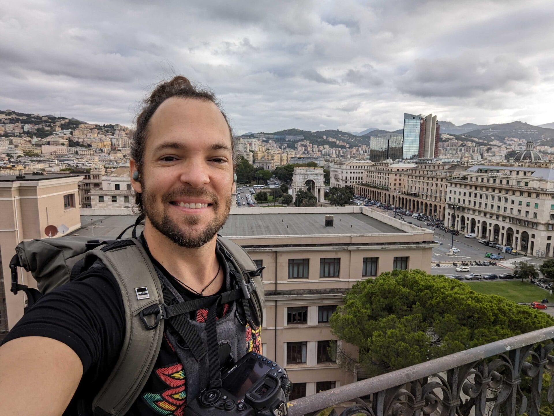 Scott at the Belvedere di Carignano in Genova, Italy