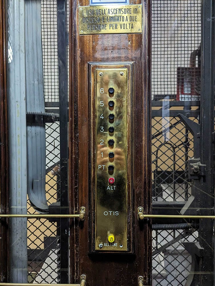 old elevator in Genova, Italy