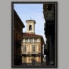 A black framed print of an elegant palace in Torino, Italy. By Photographer Scott Allen Wilson.