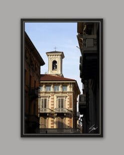 A black framed print of an elegant palace in Torino, Italy. By Photographer Scott Allen Wilson.