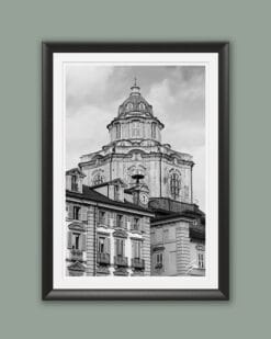 A B&W framed print of the San Lorenzo Church in Torino, Italy. By Photographer Scott Allen Wilson.