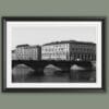 A b&w framed print of a bridge in Torino, Italy. By Photographer Scott Allen Wilson.