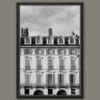 A b&w framed print of an elegant building in Torino, Italy. By Photographer Scott Allen Wilson.