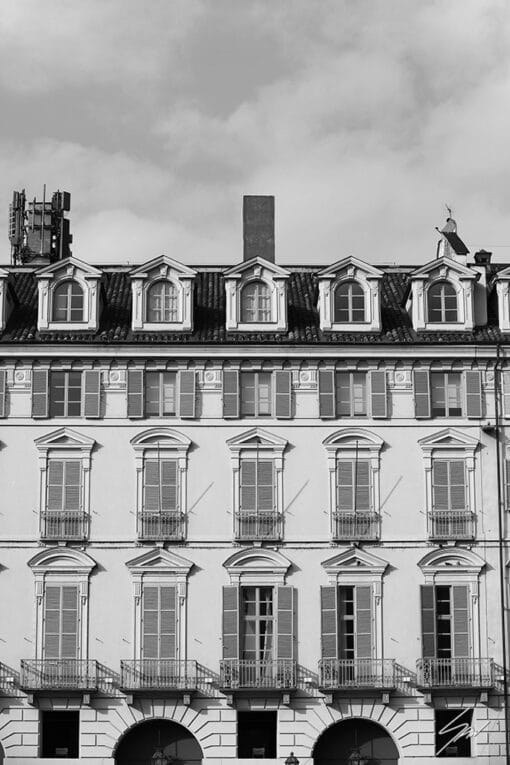 An elegant building in Torino, Italy. By Photographer Scott Allen Wilson.