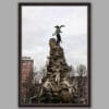 An ebony framed print of the sculpture of Piazza Statuto in Torino, Italy. By Photographer Scott Allen Wilson.