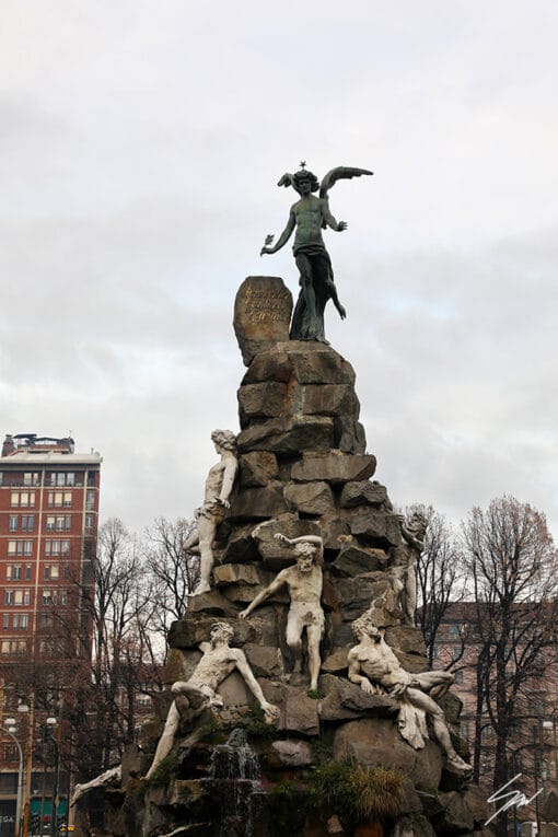 The sculpture of Piazza Statuto in Torino, Italy. By Photographer Scott Allen Wilson.