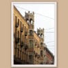 A white framed print of power lines in Torino, Italy. By Photographer Scott Allen Wilson.