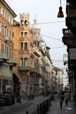 A black framed print of Torino's city center, Italy. By Photographer Scott Allen WIlson.