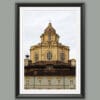 A black framed print of the Royal Church of San Lorenzo in Torino, Italy. By Photographer Scott Allen Wilson.