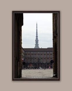 An ebony framed print of a public square in Torino, Italy. By Photographer Scott Allen Wilson.