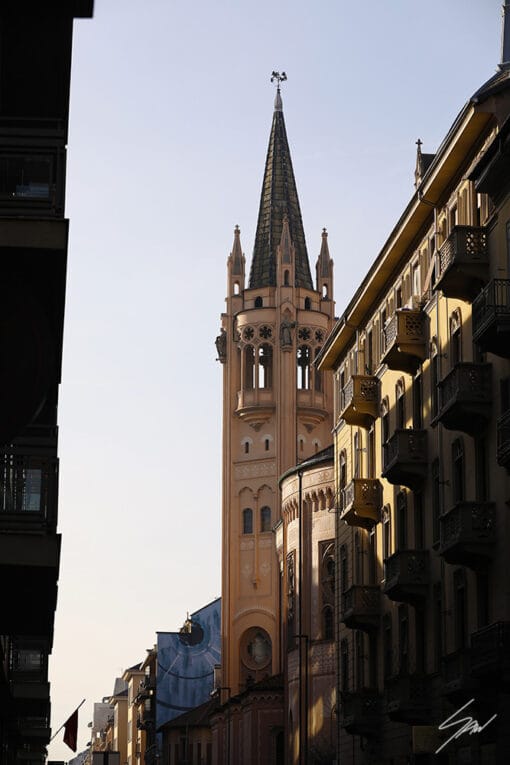 A tower in Turin, Italy. By Photographer Scott Allen Wilson.