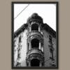 A b&w framed print of a noble building in Torino, Italy. By Photographer Scott Allen Wilson.