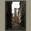 A black framed print of a bell tower in Torino, Italy. By Photographer Scott Allen Wilson.