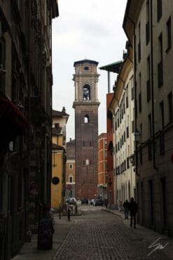 A bell tower in Torino, Italy. By Photographer Scott Allen Wilson.