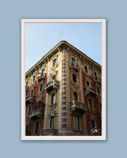 A white framed print of noble palace in Torino, Italy. By Photographer Scott Allen Wilson.