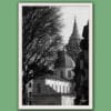 A white framed print of the Holy Shroud Chapel in Torino, Italy. By Photographer Scott Allen Wilson.