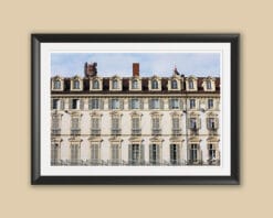 A black framed print of the Royal Palace of Torino, Italy. By Photographer Scott Allen Wilson.