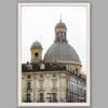 A white framed print of the Basilica Mauriziana in Torino, Italy. By Photographer Scott Allen Wilson.