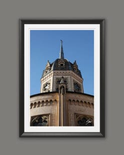 A black framed print of the Church of the Sacred Heart of Mary in Torino, Italy. By Photographer Scott Allen WIlson.