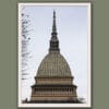 A white framed print of the Mole Antonelliana in Torino, Italy. By Photographer Scott Allen Wilson.