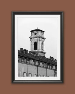 A B&W framed print of architecture in Torino, Italy. By Photographer Scott Allen Wilson.