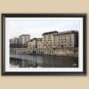 A black framed print of the banks of the river Po in Torino, Italy. By Photographer Scott Allen Wilson.