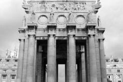 Massive columns rise to the sky as base for a giant historical construction. Photo captured by Travel Photographer Scott Allen Wilson.