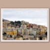 Wooden framed artistic print of a stunning scenery in Genova, Italy, showcasing the geometric arrangement of some edifices. Photo captured by Travel Photographer Scott Allen Wilson.